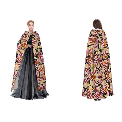 Fdfekgvplp Kapuzenumhang mit Popcorn-Druck, bedruckt, Halloween, Mittelalter-Kostüm, Erwachsene, Cosplay, langer Umhang für Damen und Herren Fdfekgvplp Kapuzenumhang mit Popcorn-Druck, bedruckt, Halloween, Mittelalter-Kostüm, Erwachsene, Cosplay, langer Umhang für Damen und Herren von Fdfekgvplp