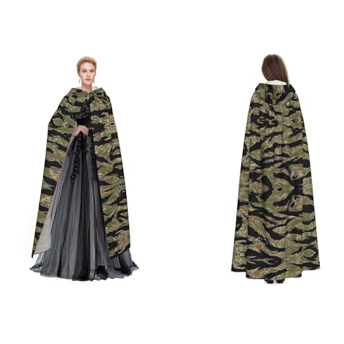 Fdfekgvplp Kapuzenumhang mit Tigerstreifen, Camouflage, bedruckt, Halloween, Mittelalter-Kostüm, Erwachsene, Cosplay, langer Umhang für Damen und Herren Fdfekgvplp Kapuzenumhang mit Tigerstreifen, Camouflage, bedruckt, Halloween, Mittelalter-Kostüm, Erwachsene, Cosplay, langer Umhang für Damen und Herren von Fdfekgvplp