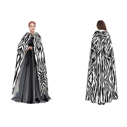 Fdfekgvplp Kapuzenumhang mit Zebra-Druck, Halloween, Mittelalter-Kostüm, Erwachsene, Cosplay, langer Umhang für Damen und Herren Fdfekgvplp Kapuzenumhang mit Zebra-Druck, Halloween, Mittelalter-Kostüm, Erwachsene, Cosplay, langer Umhang für Damen und Herren von Fdfekgvplp