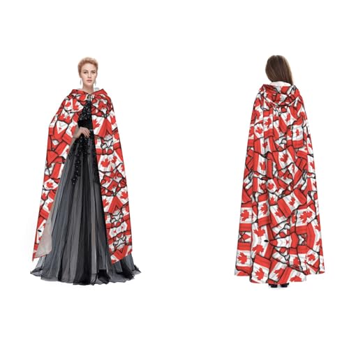 Fdfekgvplp Kapuzenumhang mit kanadischer Flagge, bedruckt, Halloween, Mittelalter-Kostüm, Erwachsene, Cosplay, langer Umhang für Damen und Herren Fdfekgvplp Kapuzenumhang mit kanadischer Flagge, bedruckt, Halloween, Mittelalter-Kostüm, Erwachsene, Cosplay, langer Umhang für Damen und Herren von Fdfekgvplp