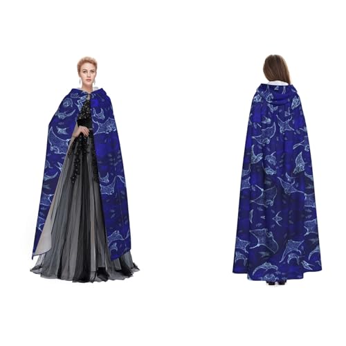 Fdfekgvplp Manta Ray und Fisch bedruckter Kapuzenumhang Halloween Mittelalter Kostüm Erwachsene Cosplay langer Umhang für Damen und Herren Fdfekgvplp Manta Ray und Fisch bedruckter Kapuzenumhang Halloween Mittelalter Kostüm Erwachsene Cosplay langer Umhang für Damen und Herren von Fdfekgvplp