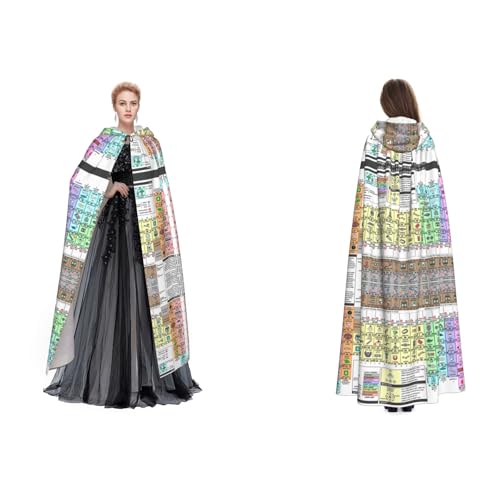Fdfekgvplp Periodensystem der Elemente, bedruckter Kapuzenumhang, Halloween, Mittelalter-Kostüm, Erwachsene, Cosplay, langer Umhang für Damen und Herren Fdfekgvplp Periodensystem der Elemente, bedruckter Kapuzenumhang, Halloween, Mittelalter-Kostüm, Erwachsene, Cosplay, langer Umhang für Damen und Herren von Fdfekgvplp