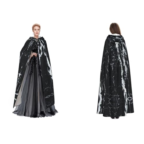 Fdfekgvplp Schwarzer und weißer Marmor-Umhang mit Kapuze, Halloween, Mittelalter-Kostüm, Erwachsenenkostüm, Cosplay, langer Umhang für Damen und Herren Fdfekgvplp Schwarzer und weißer Marmor-Umhang mit Kapuze, Halloween, Mittelalter-Kostüm, Erwachsenenkostüm, Cosplay, langer Umhang für Damen und Herren von Fdfekgvplp