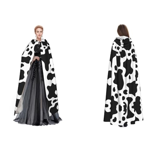 Fdfekgvplp Schwarzer und weißer Umhang mit Kuh-Druck, Halloween, Mittelalter-Kostüm, Erwachsenenkostüm, Cosplay, langer Umhang für Damen und Herren Fdfekgvplp Schwarzer und weißer Umhang mit Kuh-Druck, Halloween, Mittelalter-Kostüm, Erwachsenenkostüm, Cosplay, langer Umhang für Damen und Herren von Fdfekgvplp