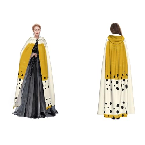 Fdfekgvplp Senfgelber und schwarzer bedruckter Kapuzenumhang, Halloween, Mittelalter-Kostüm, Erwachsene, Cosplay, langer Umhang für Damen und Herren Fdfekgvplp Senfgelber und schwarzer bedruckter Kapuzenumhang, Halloween, Mittelalter-Kostüm, Erwachsene, Cosplay, langer Umhang für Damen und Herren von Fdfekgvplp