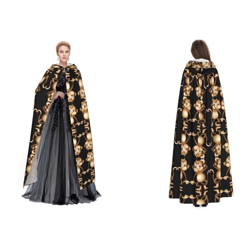 Fdfekgvplp Süßer Affen-bedruckter Kapuzenumhang, Halloween, Mittelalter-Kostüm, Erwachsenenkostüm, Cosplay, langer Umhang für Damen und Herren Fdfekgvplp Süßer Affen-bedruckter Kapuzenumhang, Halloween, Mittelalter-Kostüm, Erwachsenenkostüm, Cosplay, langer Umhang für Damen und Herren von Fdfekgvplp