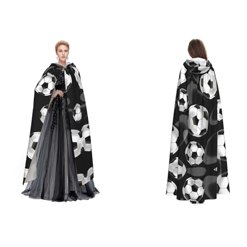 Fdfekgvplp Umhang mit Kapuze, Fußball, schwarz, bedruckt, Halloween, Mittelalter-Kostüm, Erwachsene, Cosplay, langer Umhang für Damen und Herren Fdfekgvplp Umhang mit Kapuze, Fußball, schwarz, bedruckt, Halloween, Mittelalter-Kostüm, Erwachsene, Cosplay, langer Umhang für Damen und Herren von Fdfekgvplp