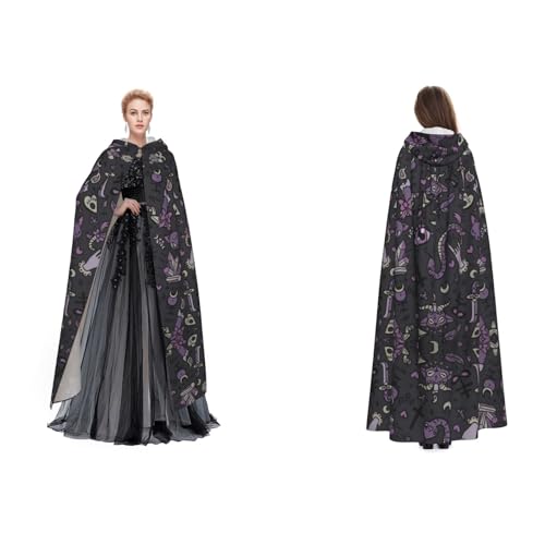 Fdfekgvplp Umhang mit Kapuze, Gothic, gruselig, bedruckt, Halloween, Mittelalter-Kostüm, Erwachsene, Cosplay, langer Umhang für Damen und Herren, Violett Fdfekgvplp Umhang mit Kapuze, Gothic, gruselig, bedruckt, Halloween, Mittelalter-Kostüm, Erwachsene, Cosplay, langer Umhang für Damen und Herren, Violett von Fdfekgvplp
