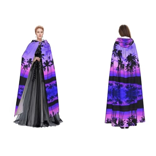 Fdfekgvplp Umhang mit Kapuze, Palme, violett, Sonnenuntergang, bedruckt, Halloween, Mittelalter-Kostüm, Erwachsene, Cosplay, langer Umhang für Damen und Herren Fdfekgvplp Umhang mit Kapuze, Palme, violett, Sonnenuntergang, bedruckt, Halloween, Mittelalter-Kostüm, Erwachsene, Cosplay, langer Umhang für Damen und Herren von Fdfekgvplp