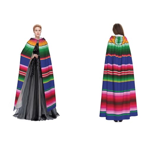 Fdfekgvplp Umhang mit Kapuze, bunt, mexikanische Streifen, bedruckt, Halloween, Mittelalter-Kostüm, Erwachsene, Cosplay, langer Umhang für Damen und Herren Fdfekgvplp Umhang mit Kapuze, bunt, mexikanische Streifen, bedruckt, Halloween, Mittelalter-Kostüm, Erwachsene, Cosplay, langer Umhang für Damen und Herren von Fdfekgvplp