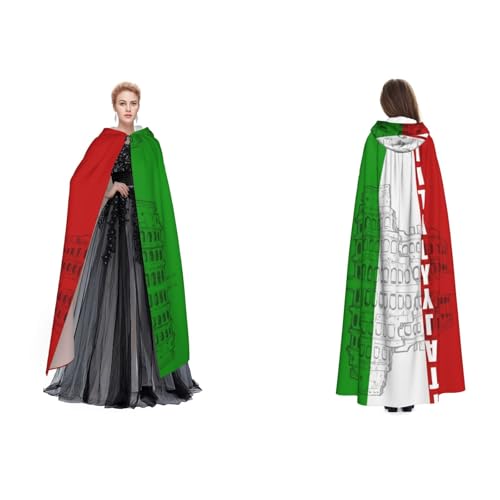 Fdfekgvplp Umhang mit Kapuze, römisches Kolosseum, italienische Flagge, bedruckt, Halloween, Mittelalter-Kostüm, Erwachsene, Cosplay, langer Umhang für Damen und Herren Fdfekgvplp Umhang mit Kapuze, römisches Kolosseum, italienische Flagge, bedruckt, Halloween, Mittelalter-Kostüm, Erwachsene, Cosplay, langer Umhang für Damen und Herren von Fdfekgvplp