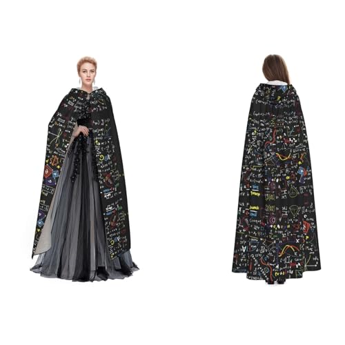 Fdfekgvplp Umhang mit Kapuze und Matheformel, bedruckt, Halloween, Mittelalter-Kostüm, Erwachsene, Cosplay, langer Umhang für Damen und Herren Fdfekgvplp Umhang mit Kapuze und Matheformel, bedruckt, Halloween, Mittelalter-Kostüm, Erwachsene, Cosplay, langer Umhang für Damen und Herren von Fdfekgvplp