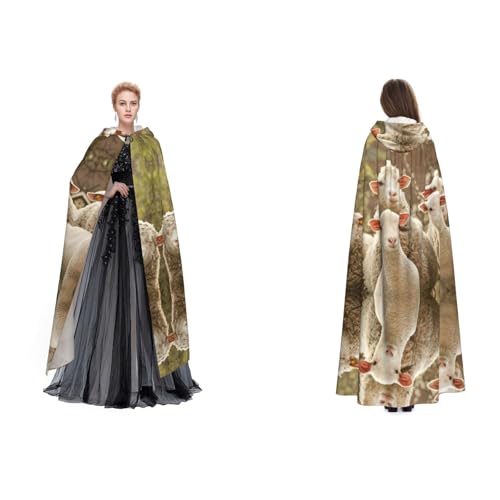 Fdfekgvplp Umhang mit Schafen und Lämmern, bedruckt, mit Kapuze, Halloween, Mittelalter-Kostüm, Erwachsene, Cosplay, langer Umhang für Damen und Herren Fdfekgvplp Umhang mit Schafen und Lämmern, bedruckt, mit Kapuze, Halloween, Mittelalter-Kostüm, Erwachsene, Cosplay, langer Umhang für Damen und Herren von Fdfekgvplp