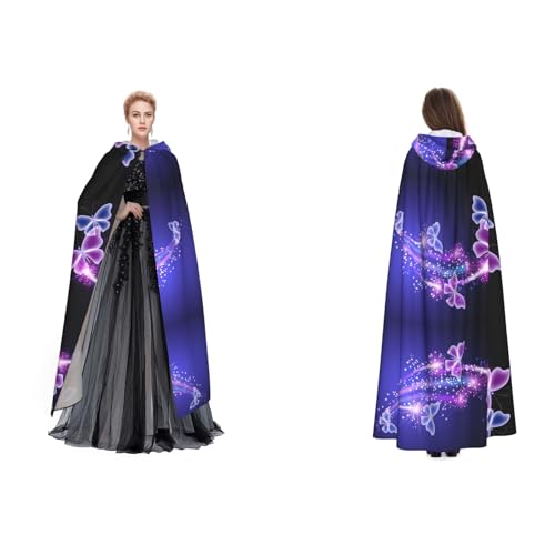 Fdfekgvplp Wunderschöner lila Schmetterlings-Umhang mit Kapuze, Halloween, Mittelalter-Kostüm, Erwachsenenkostüm, Cosplay, langer Umhang für Damen und Herren Fdfekgvplp Wunderschöner lila Schmetterlings-Umhang mit Kapuze, Halloween, Mittelalter-Kostüm, Erwachsenenkostüm, Cosplay, langer Umhang für Damen und Herren von Fdfekgvplp