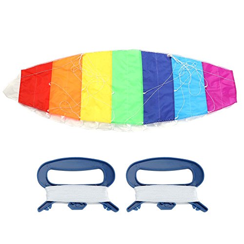 1,4 mt / 2 mt / 2,7 mt Regenbogen Farbe Dual Line Stunt Power Sport Drachen Fliegen Werkzeuge Outdoor-spaß Spielen Spielzeug (1.4m) von Fdit