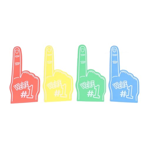 4pcs Cheer Foam Finger, Sportfan Big Foam Finger Foam Cheerleading Requisiten, Doppelseitiger Eva -Schaum mit Gedrucktem Text für Fußball -Baseball -Basketballspiele 4pcs Cheer Foam Finger, Sportfan Big Foam Finger Foam Cheerleading Requisiten, Doppelseitiger Eva -Schaum mit Gedrucktem Text für Fußball -Baseball -Basketballspiele von Fdit