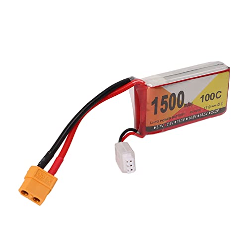 7,4 V 1500 MAh RC Lipo Akku 100C Lipo Akku mit Hoher Entladerate mit XT60 Stecker Zubehör für QAV250, für H210, für FPV, RC Rennwagen, Quadcopter von Fdit