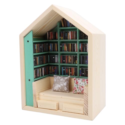 Charmantes Holzbuchhandel Mini House Kit, Exquisite DIY Tiny House Decor mit Büchern und Kissen für Schlafzimmer, Lernen und Laden Charmantes Holzbuchhandel Mini House Kit, Exquisite DIY Tiny House Decor mit Büchern und Kissen für Schlafzimmer, Lernen und Laden von Fdit
