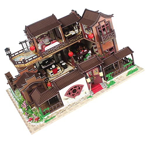Exquisiter Mini-Möbelbausatz aus Holz, Gebäudemodell Im Chinesischen Stil für Erwachsene und Jugendliche, Hochwertiger Bausatz, Datang-Altstadt-Dekoration, 32 X 24 X 17,5 cm Exquisiter Mini-Möbelbausatz aus Holz, Gebäudemodell Im Chinesischen Stil für Erwachsene und Jugendliche, Hochwertiger Bausatz, Datang-Altstadt-Dekoration, 32 X 24 X 17,5 cm von Fdit