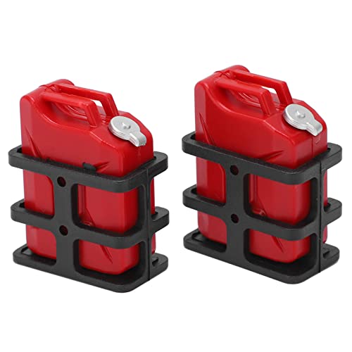 Fdit 1 Paar RC Car Simulierte Kraftstofftankhalterung Mini-Ölkanister für 1/8 1/10 RC Crawler Car, Realistisches Dekorationszubehör, 2er-Pack für SCX10 (Rot) von Fdit