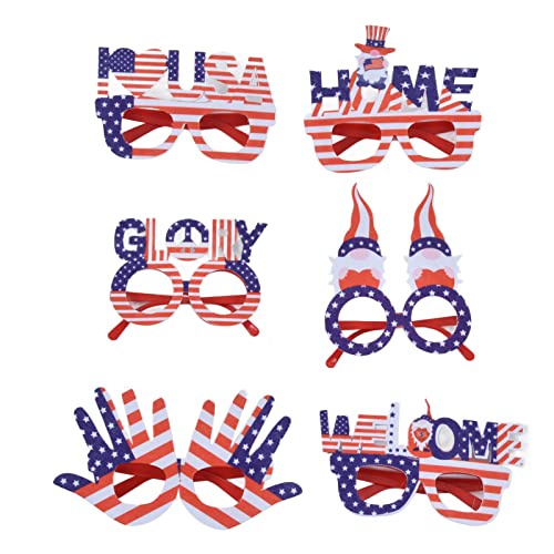 Fdit 12 Stück Amerikanische Unabhängigkeitstag-Brillen, Buchstaben, Kindergeschenke, Party, Patriotisches Design für Erwachsene, Foto-Requisiten, Dekoration, Photobooth-Requisiten von Fdit