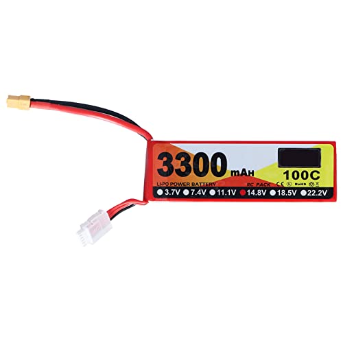 Fdit 3300mAh Lipo Akku, 100C Entladerate 14,8V 4S XT60 Plug RC Akku NetzteilGeeignet für RC-Hubschrauber-Automodelle Fdit 3300mAh Lipo Akku, 100C Entladerate 14,8V 4S XT60 Plug RC Akku NetzteilGeeignet für RC-Hubschrauber-Automodelle von Fdit
