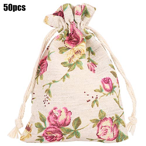 Fdit 50 PCS Langlebige Sackleinenbeutel-Blumenstring-Schmuckpackung für Hochzeitsfeierzubehör Fdit 50 PCS Langlebige Sackleinenbeutel-Blumenstring-Schmuckpackung für Hochzeitsfeierzubehör von Fdit