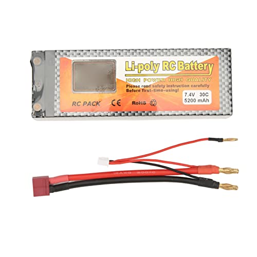 Fdit 5200mAh Lipo-Akku, 30C Entladerate 7,4V 2S T-Plug RC-Batterieleistung Geeignet für RC-Hubschrauber-Automodelle Fdit 5200mAh Lipo-Akku, 30C Entladerate 7,4V 2S T-Plug RC-Batterieleistung Geeignet für RC-Hubschrauber-Automodelle von Fdit