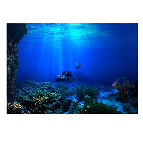Fdit Aquarium Unterwasser-Unterwasser-Unterwasser-Unterwasser-Unterwasser-Unterwasser-Unterwasser-Dekoration für die Wand 61 * 41cm von Fdit