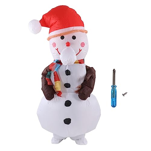 Fdit Aufblasbares Weihnachtskostüm, Erwachsene Blasen Weihnachtsanzug Wasserdichtes Leichtgewicht für Partys Cosplay -Events mit Batteriekoffer (Ast-Schneemann) von Fdit