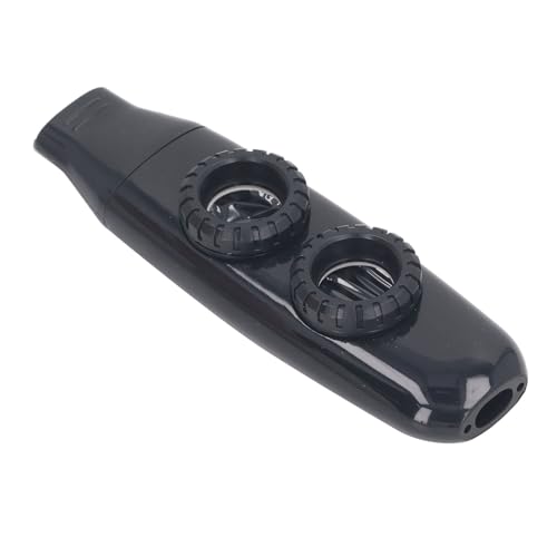 Fdit Dual Loch Kazoo Flötenflöte Verstellbare Musikinstrument mit Membran, Klare Klangqualität, Ideal für Gitarre und Geigenbegleiter, Geeignet für Alle Altersgruppen (BLACK) von Fdit