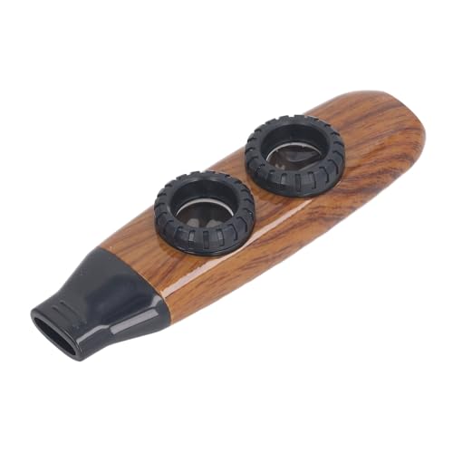 Fdit Dual Loch Kazoo Flötenflöte Verstellbare Musikinstrument mit Membran, Klare Klangqualität, Ideal für Gitarre und Geigenbegleiter, Geeignet für Alle Altersgruppen (Holzfarbe) von Fdit