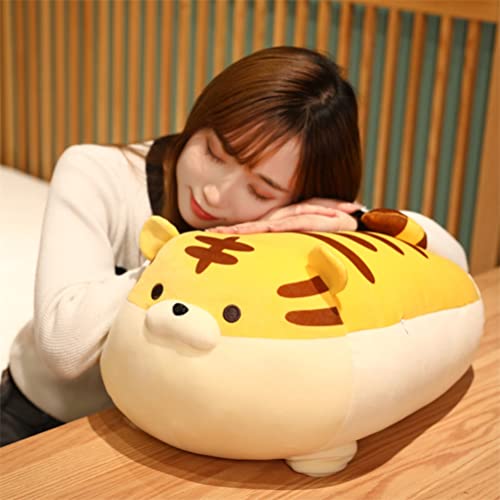 Fdit Freundliches Tiger Plüschkissen, Lebensechter Tigerspielzeug für Mädchen, Schlafzimmer Wohnzimmerdekor, 400g (ORANGE) von Fdit