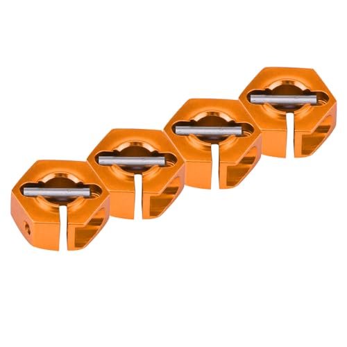 Fdit Hochwertiger RC -Rad -Sechskant Montier Set, RC Autos mit 1/10 Skala, Haltbares Aluminiumlegierungsmaterial, 4 Adapter und Schrauben Inbegriffen (5,0 mm golden) von Fdit