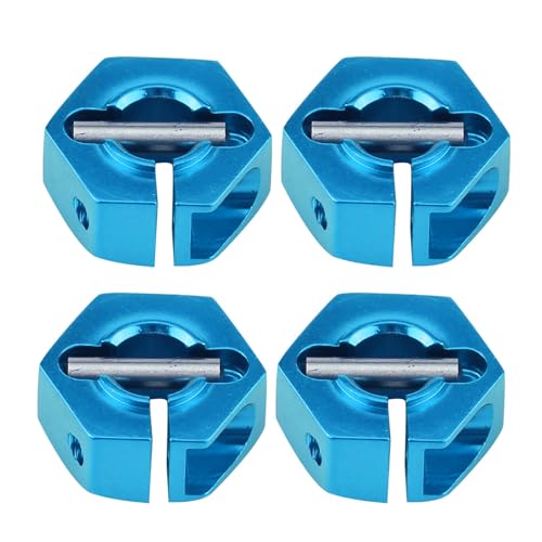 Fdit Hochwertiger RC -Rad -Sechskant Montier Set, RC Autos mit 1/10 Skala, Haltbares Aluminiumlegierungsmaterial, 4 Adapter und Schrauben Inbegriffen (6,0 mm blau) von Fdit
