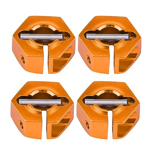 Fdit Hochwertiger RC -Rad -Sechskant Montier Set, RC Autos mit 1/10 Skala, Haltbares Aluminiumlegierungsmaterial, 4 Adapter und Schrauben Inbegriffen (7,0 mm golden) von Fdit
