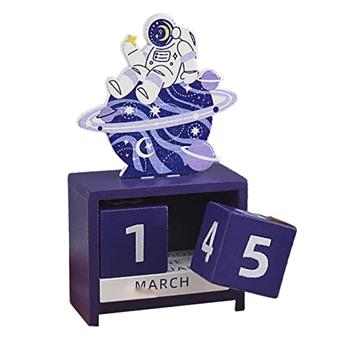 Fdit Hölzerner Perpetual Kalender Countdown Month Date Blockwürfel Kalender, Desktop - für Heim- oder Bürogebrauch, Cartoon Form Zart und Schön (Typ 2) von Fdit