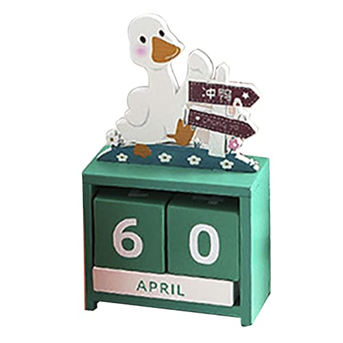Fdit Hölzerner Perpetual Kalender Countdown Month Date Blockwürfel Kalender, Desktop - für Heim- oder Bürogebrauch, Cartoon Form Zart und Schön (Typ 3) von Fdit