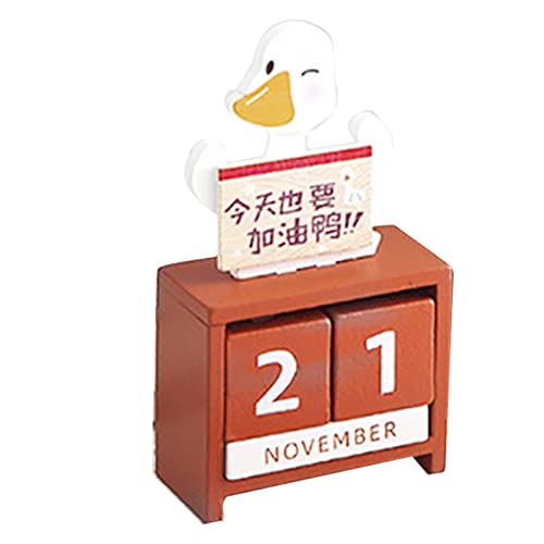 Fdit Hölzerner Perpetual Kalender Countdown Month Date Blockwürfel Kalender, Desktop - für Heim- oder Bürogebrauch, Cartoon Form Zart und Schön (Typ 4) von Fdit