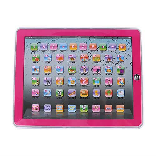 Fdit Lerncomputer Laptop Elektronisches Pädagogisch Kinder Tablet für Baby Kinder zu Lernaktivitäten für Buchstaben Wörter Zahlen oder Kleinkinder(Rosa) von Fdit