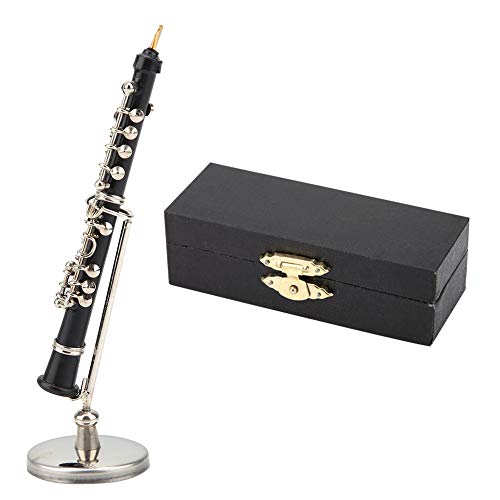 Fdit Mini -Oboe -Modell, Metal Oboe Replik Miniatur -Ornament mit Halter und Exquisite Box für Schreibtischdekoration Musikliebhaber Fdit Mini -Oboe -Modell, Metal Oboe Replik Miniatur -Ornament mit Halter und Exquisite Box für Schreibtischdekoration Musikliebhaber von Fdit