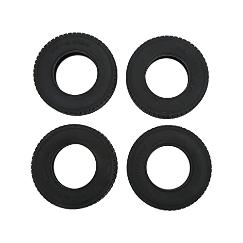 Fdit RC-Gummireifen Vorne und Hinten, Langlebige Radreifen für 1/14 RC-Anhänger-Upgrade-Teile, Schwarz, 4 Stück für Liebhaber Ferngesteuerter Autos von Fdit