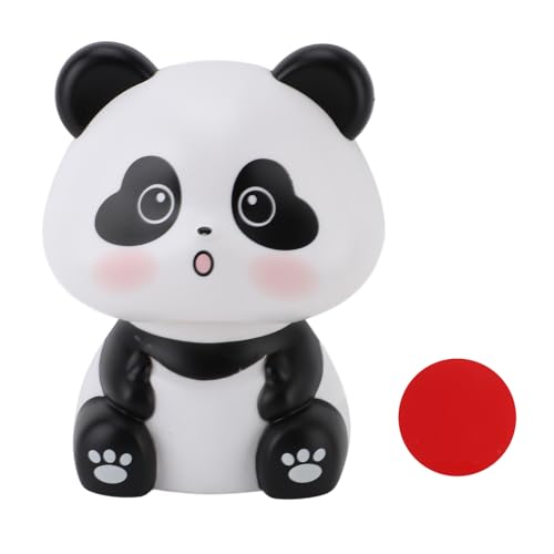 Fdit Solar Panda Figur Solar Angetrieben Nicken Panda Dekorative Skulptur mit Lichtsensor für Auto Dashboard Home Office Desk (Herzaugen) von Fdit