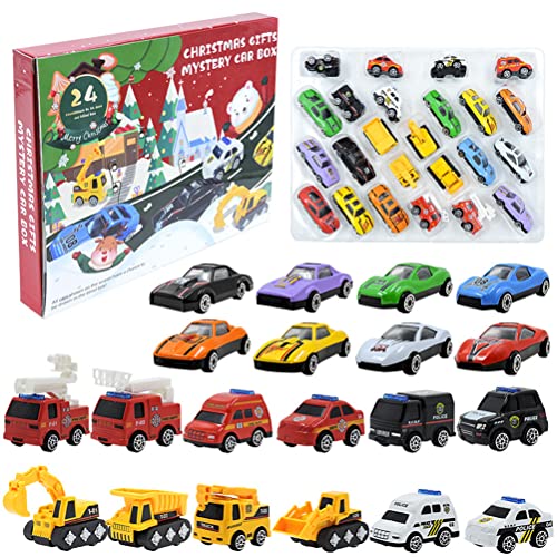 Fdit Weihnachtsab Adventskalender mit 24 Spielzeugautos, Lehrreicher Countdown -Kalender für , Lustiges 1 Jahr Alt (Wie in der Abbildung Gezeigt) von Fdit