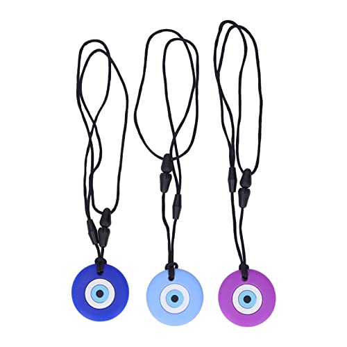 Silikon-Beißring-Spielzeug für Babys, 3-teiliges Set aus Rundem Silikon-Beißring-Spielzeug mit Blauen Augen, Tragbar, Lustig, Weich, Rund, Beruhigend, Beruhigend, Sensorischer Kau-Anhänger, Backenzahn Silikon-Beißring-Spielzeug für Babys, 3-teiliges Set aus Rundem Silikon-Beißring-Spielzeug mit Blauen Augen, Tragbar, Lustig, Weich, Rund, Beruhigend, Beruhigend, Sensorischer Kau-Anhänger, Backenzahn von Fdit