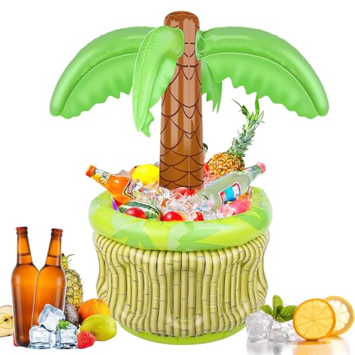 FePen Aufblasbarer Biereimer für Sommerpartys, Pool Getränkehalter, Schwimmender Getränkehalter für Partys (Coconut Tree) von FePen