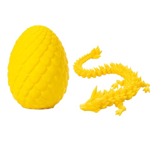 3D Gedruckt Drache im Ei mit Abnehmbaren Eierschale und Flexible Gelenke für Kinder Geschenke Home Office Decor Spielzeug Kristall Drachen 16 Farben Drachenjahr Geschenk (13A) von Feaolala