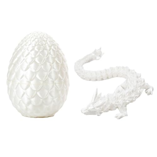3D Gedruckt Drache im Ei mit Abnehmbaren Eierschale und Flexible Gelenke für Kinder Geschenke Home Office Decor Spielzeug Kristall Drachen 16 Farben Drachenjahr Geschenk (9A) von Feaolala