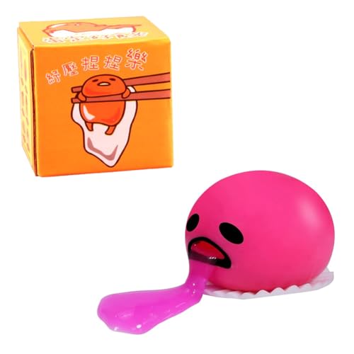 Feaolala Erbrechendes Ei Squeeze Toys 4 STK The Puking Ball, Eigelb Druck Ball Kotzen Eigelb-Stressball Erbrechen & Saugen Entlasten Sie Stress Spucken Eigelb (PINK) von Feaolala