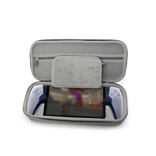 Feaolala PS5 Portal Hartschalen-Tragetasche PS5 Portal, Integrierter, Stoßfester Hartschalenständer, Kratzfest Tragbare Aufbewahrungstasche mit Netztasche für Playstation (Grau) von Feaolala